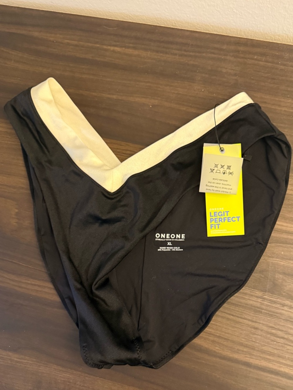 ONEONE Black & Cream Women's Bikini Bottom - Legit Perfect Fit